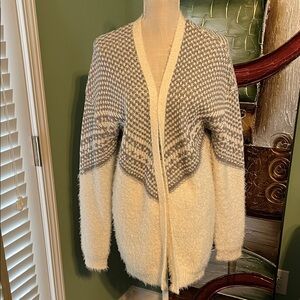 BONGO Gray and Cream Women's Cardigan, Size L